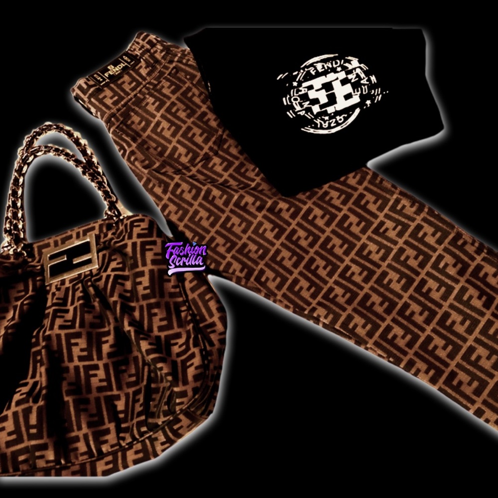 Fendi XL Canvas Zucca Print Mia Shoulder Bag Tobacco - Picture 8 of 13